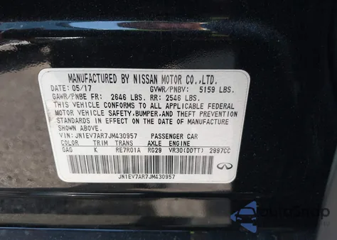 2018 Infiniti Q50 3.0T Luxe from USA, damaged, VIN JN1EV7AR7JM430957